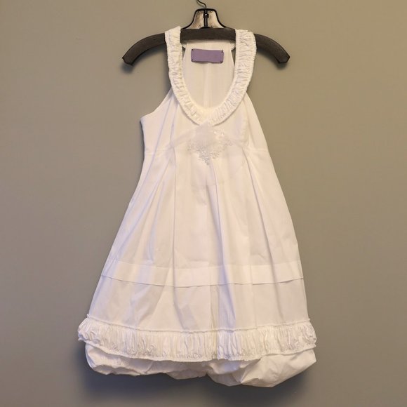 Vera Wang Lavender Label White Bubble Bottom Empire Dress - Picture 4 of 13